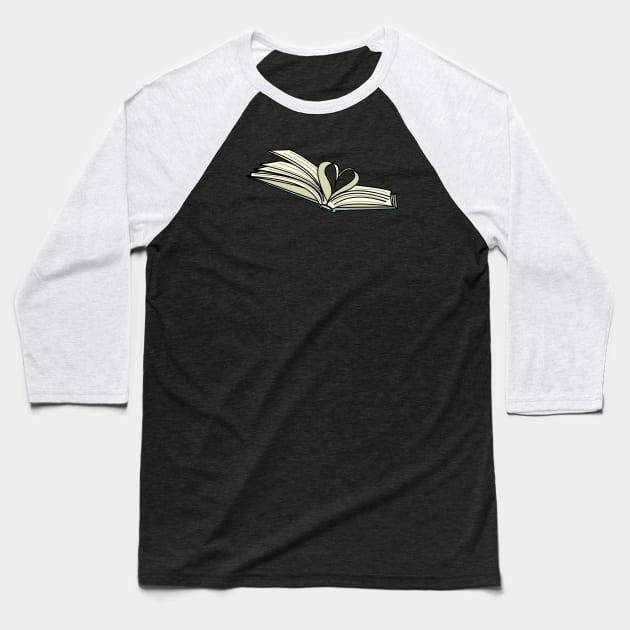 Book Heart Baseball T-Shirt by Artemis Garments